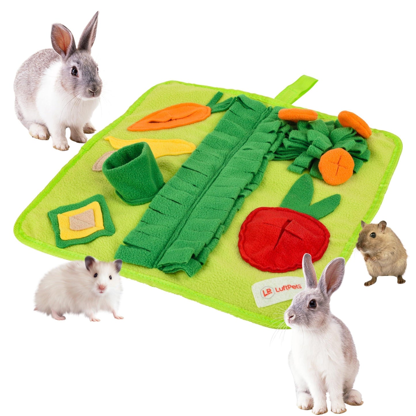 Snuffle Mat for Small Dogs & Cats Soft Foraging Mat for Rabbits Washable anti Slip Perfect for Bunnies Guinea Pigs & Hamsters Sniff Puzzle Toy for Puppies (Small)