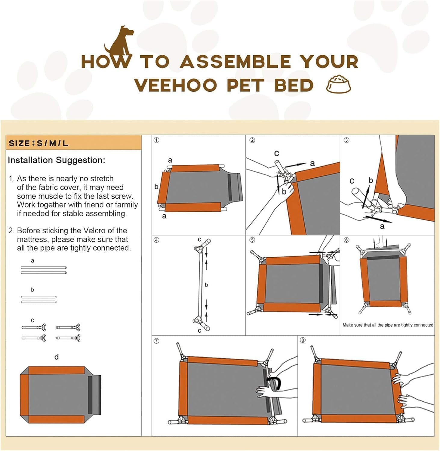 Outdoor Elevated Dog Bed Large Sized Dogs, Large Cooling Raised Dog Cots Beds Training Platform off Ground Hammock with Breathable Mesh, No-Slip Feet, 42"X30", Black