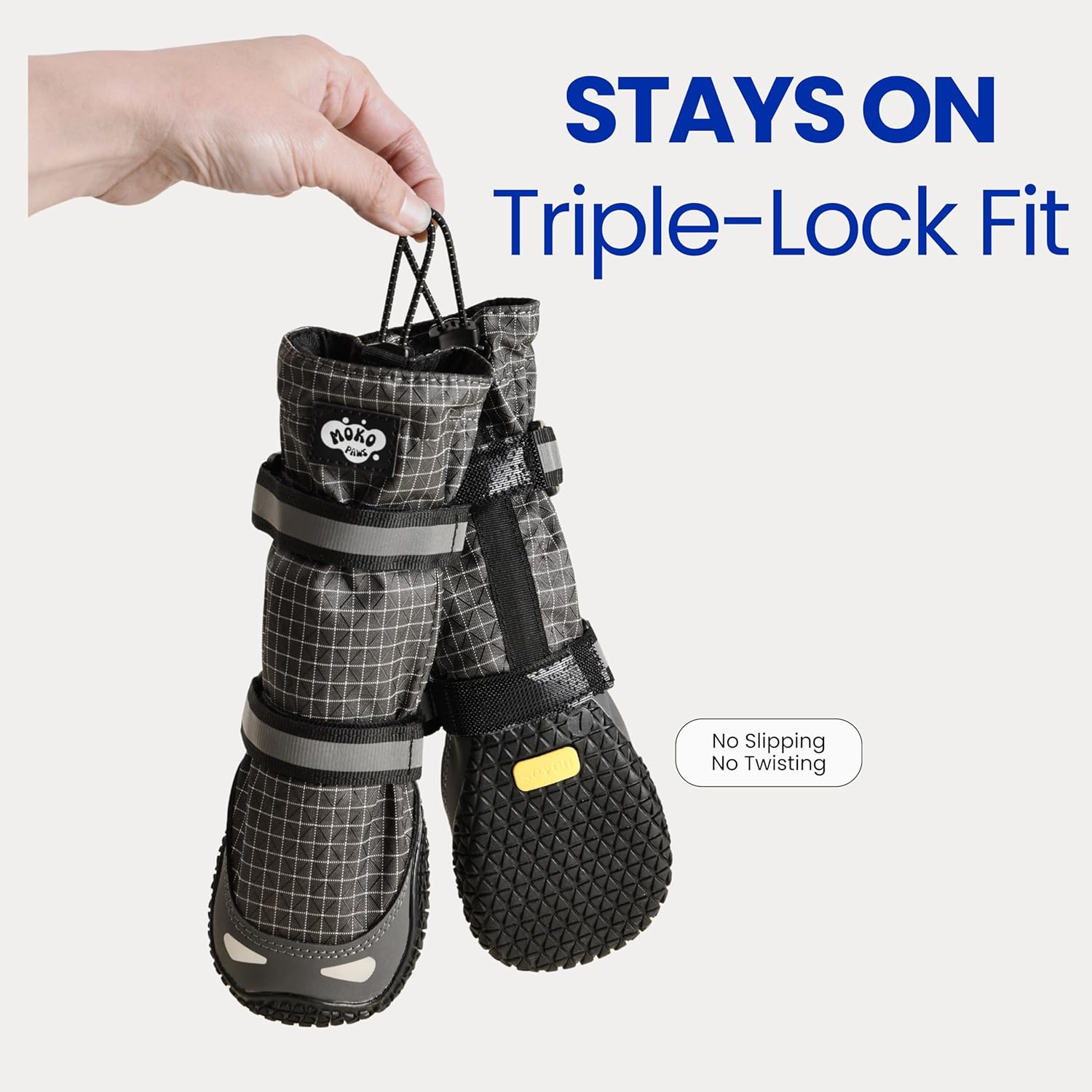 Dog Rain Shoes with Anti-Slip Natural Rubber Soles Size 2