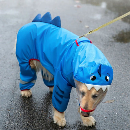 Stay Dry in Style: Waterproof Dog Raincoat with Reflective Features and Adjustable Hood for Large Breeds